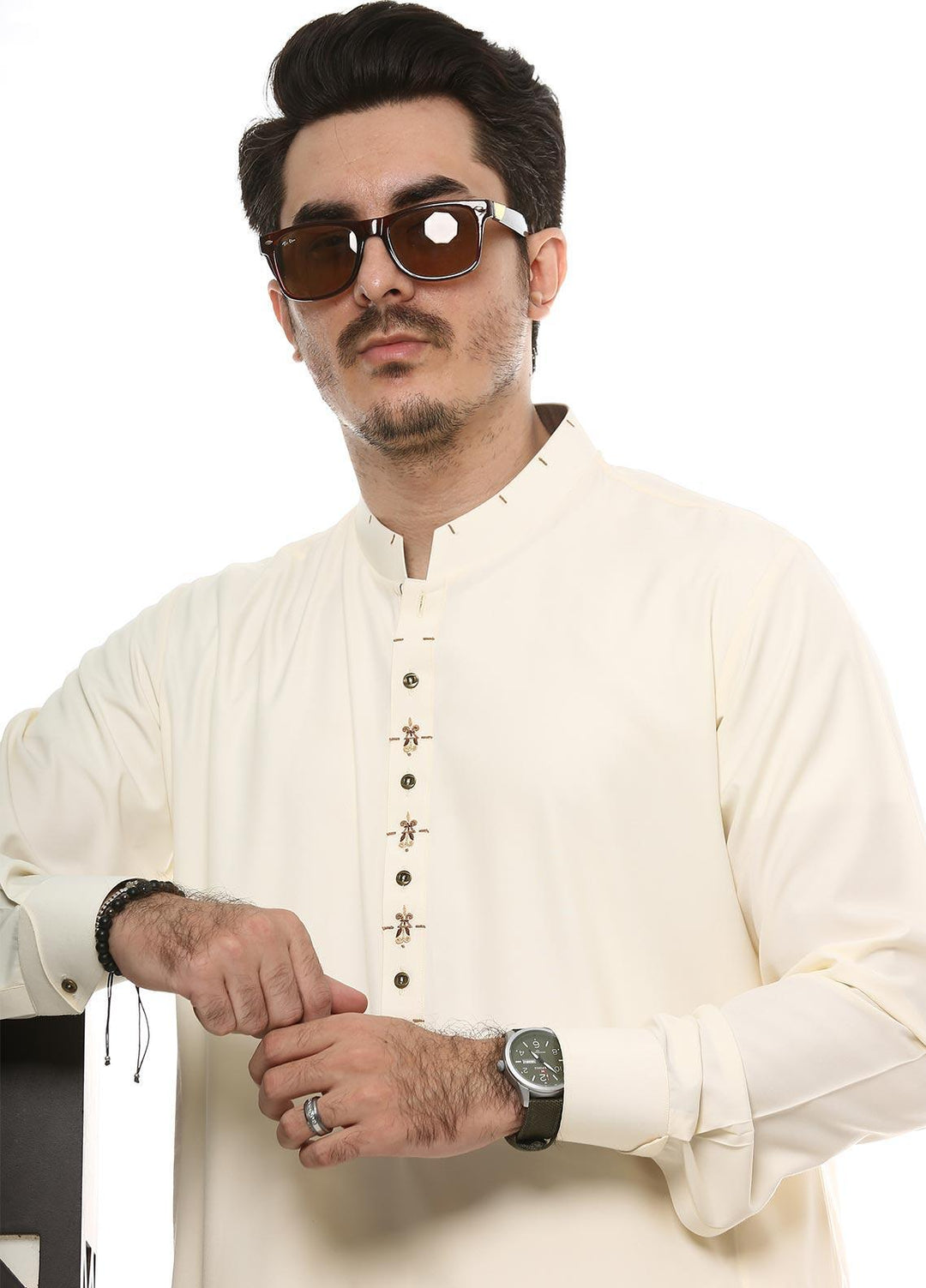 Aizaz Zafar Wash N Wear Formal Kameez Shalwar for Men -  685-B Boskie