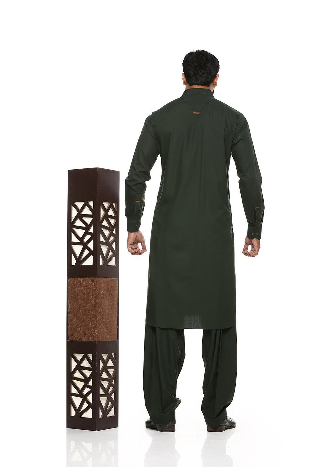 Aizaz Zafar Wash N Wear Formal Kameez Shalwar for Men -  D-685 Dark Green