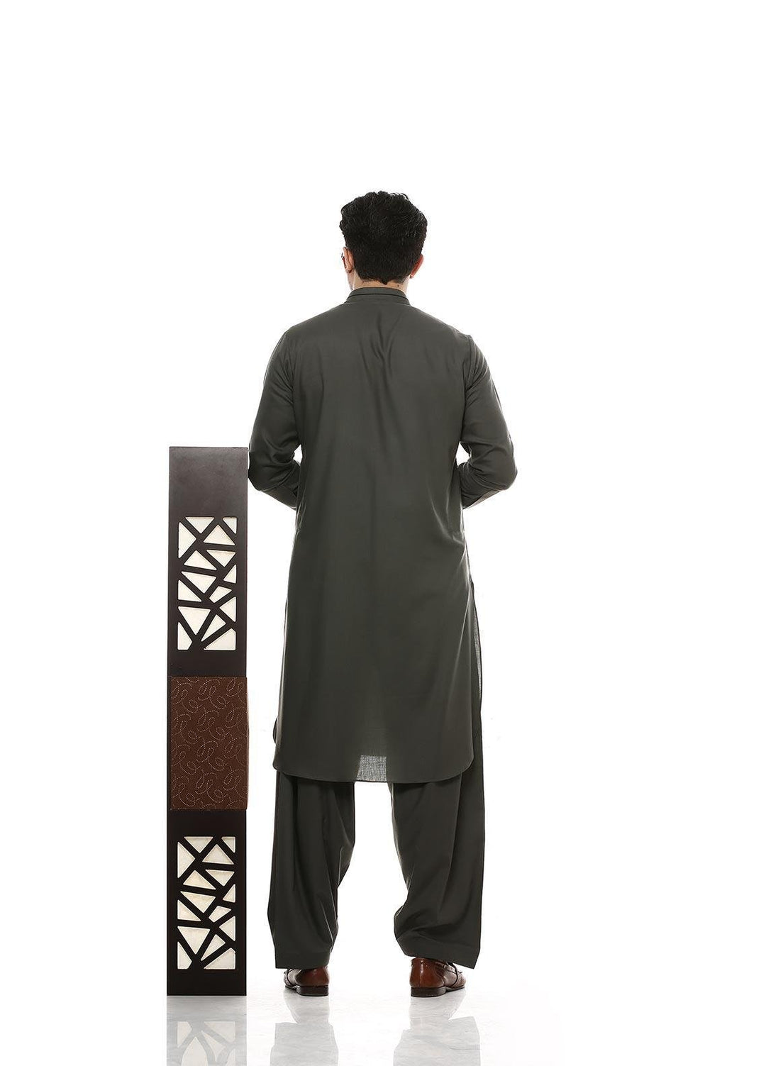 Aizaz Zafar Wash N Wear Formal Men Kameez Shalwar -  D-685 Grey