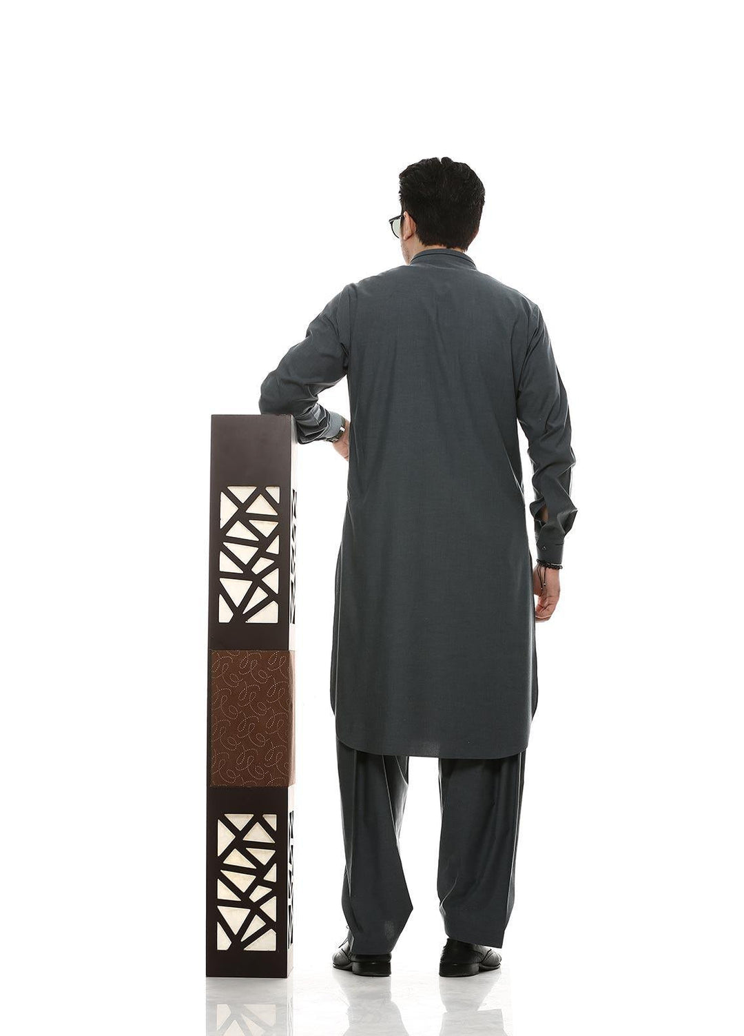 Aizaz Zafar Wash N Wear Formal Kameez Shalwar for Men -  D-685 D-Grey