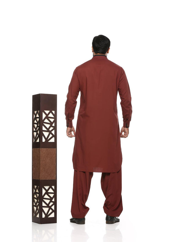 Aizaz Zafar Wash N Wear Formal Kameez Shalwar for Men -  D-685 Brown