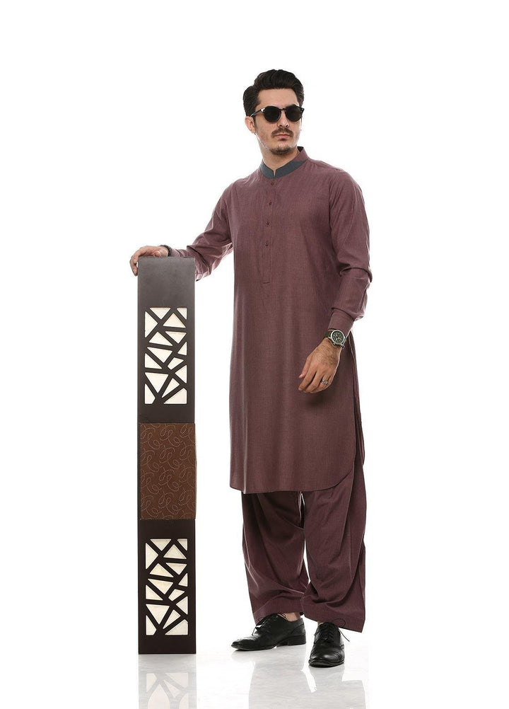Aizaz Zafar Wash N Wear Formal Kameez Shalwar for Men -  D-685 Mouve