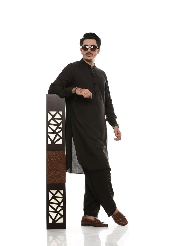 Aizaz Zafar Wash N Wear Formal Men Kameez Shalwar -  D-685 D-Grey