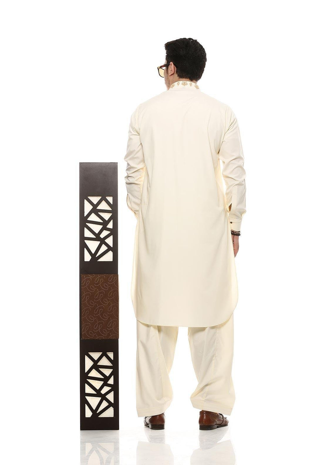 Aizaz Zafar Wash N Wear Formal Kameez Shalwar for Men -  D-685 Boskie