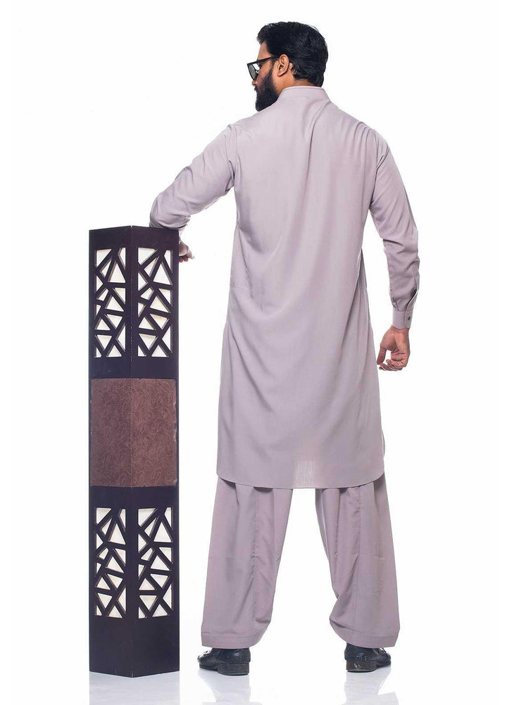 Aizaz Zafar Wash N Wear Formal Men Kameez Shalwar -  D-1407 Grey