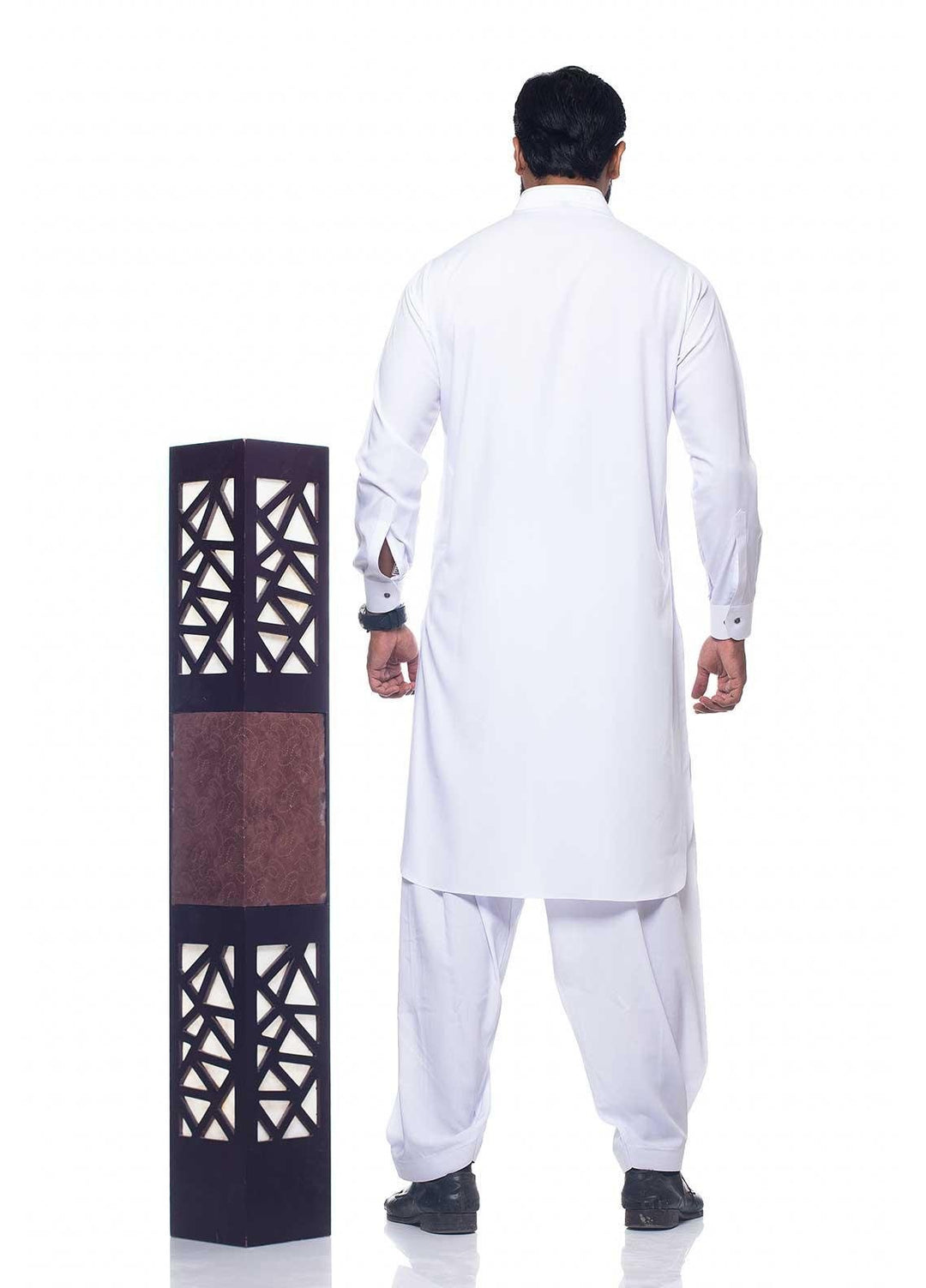 Aizaz Zafar Wash N Wear Formal Kameez Shalwar for Men -  D-1407 White