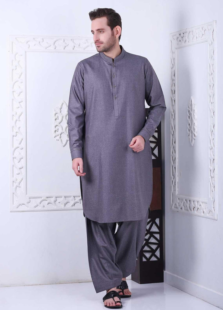 Aizaz Zafar Wash N Wear Formal Shalwar Kameez for Men -  AZ21FM D-685 Dark Grey