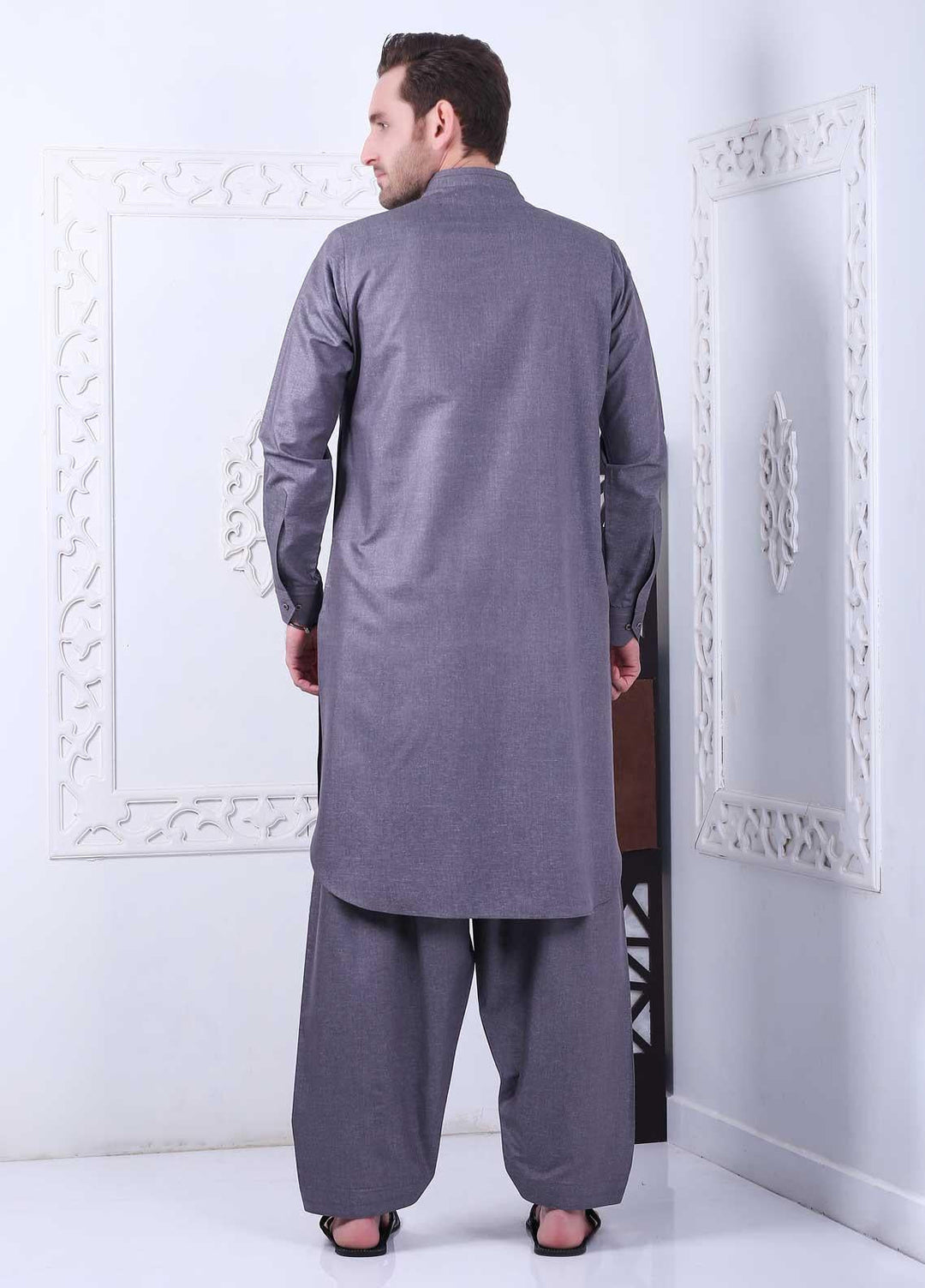 Aizaz Zafar Wash N Wear Formal Shalwar Kameez for Men -  AZ21FM D-685 Dark Grey
