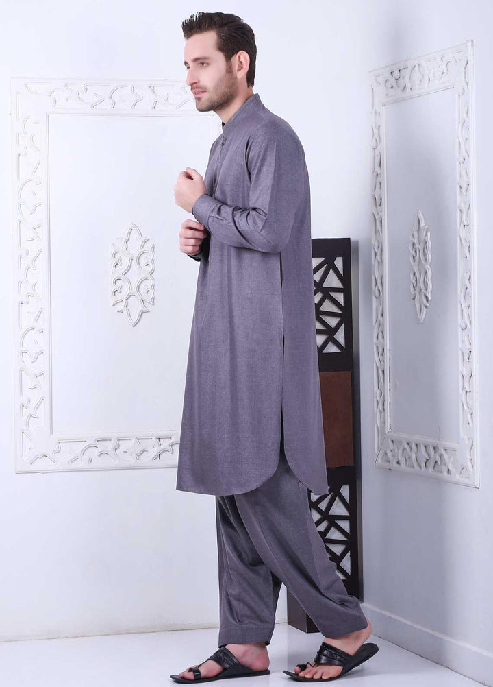 Aizaz Zafar Wash N Wear Formal Shalwar Kameez for Men -  AZ21FM D-685 Dark Grey