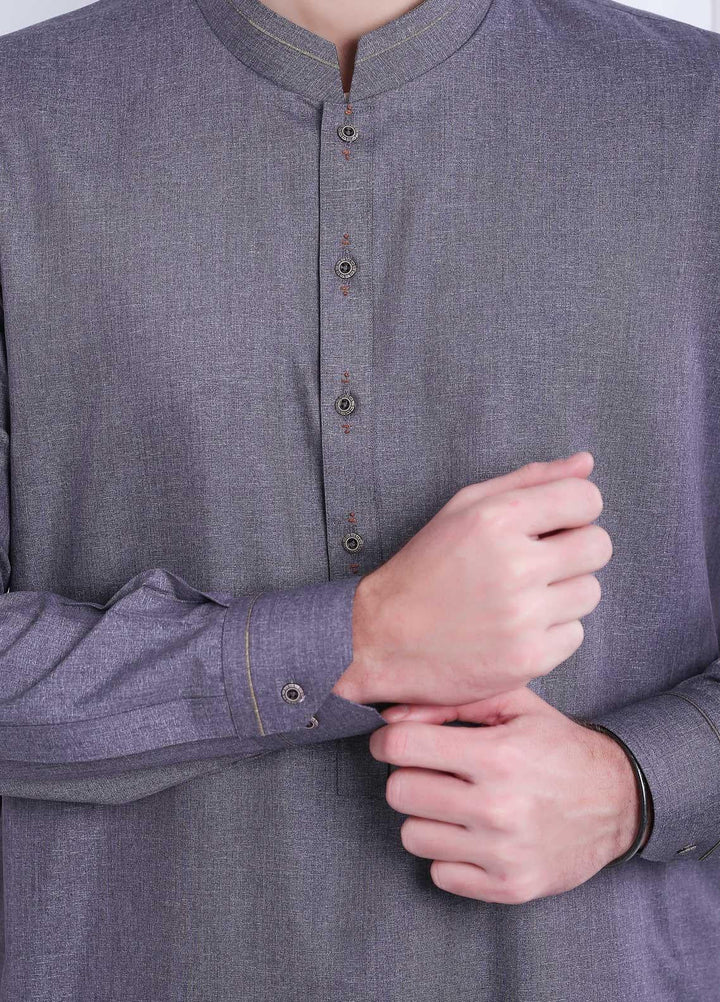 Aizaz Zafar Wash N Wear Formal Shalwar Kameez for Men -  AZ21FM D-685 Dark Grey