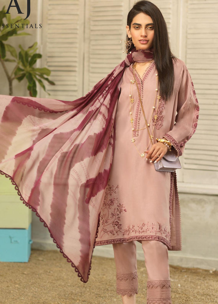 AJ Essentials by Asim Jofa Embroidered Cotton Suits Unstitched 3 Piece AJ22AJ AJES-08 - Summer Collection