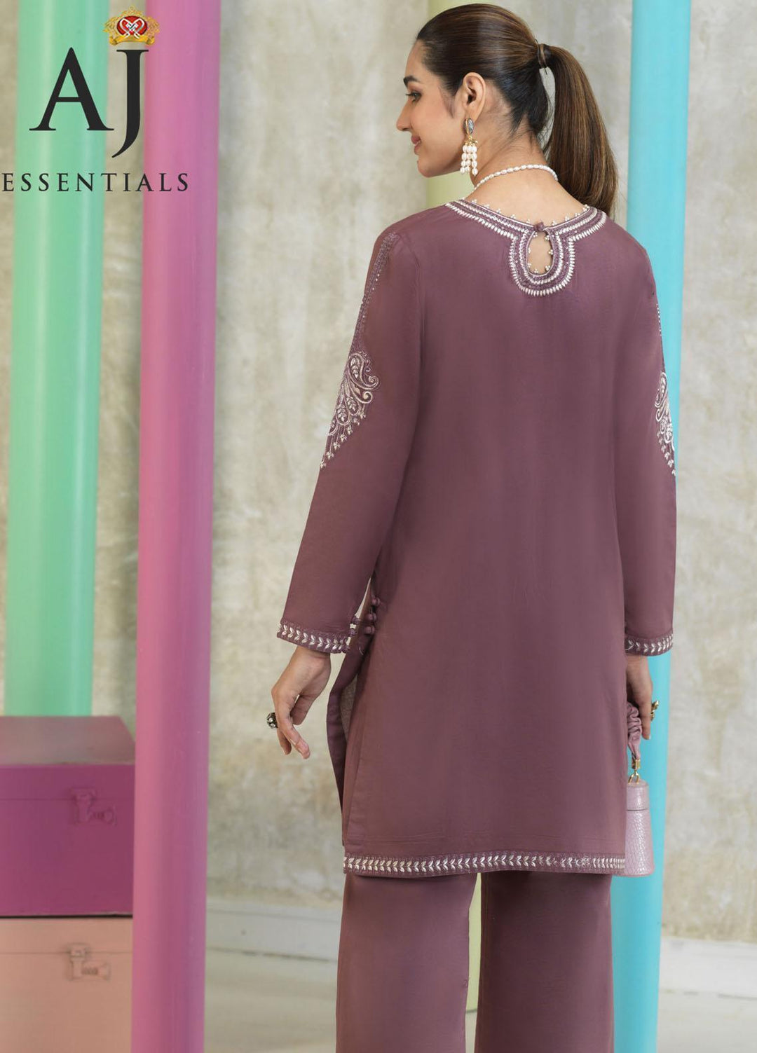 AJ Essentials by Asim Jofa Embroidered Cotton Suits Unstitched 2 Piece AJ22AJ AJES-13 - Summer Collection