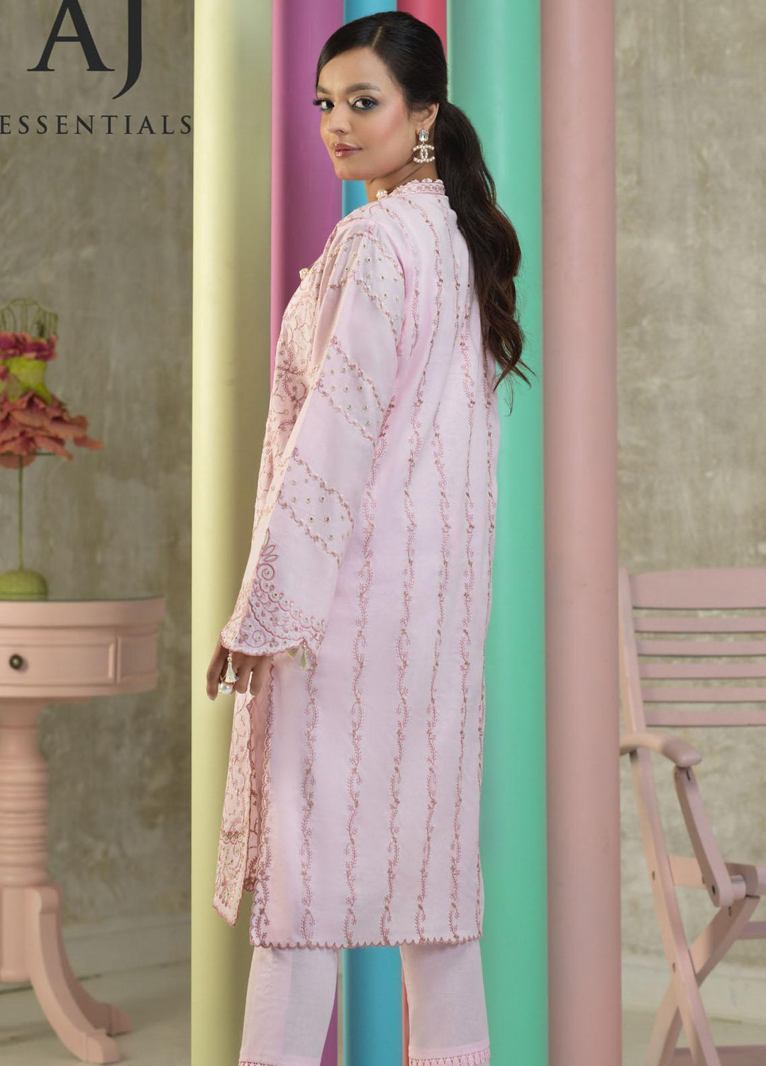 AJ Essentials by Asim Jofa Embroidered Cotton Suits Unstitched 2 Piece AJ22AJ AJES-17 - Summer Collection