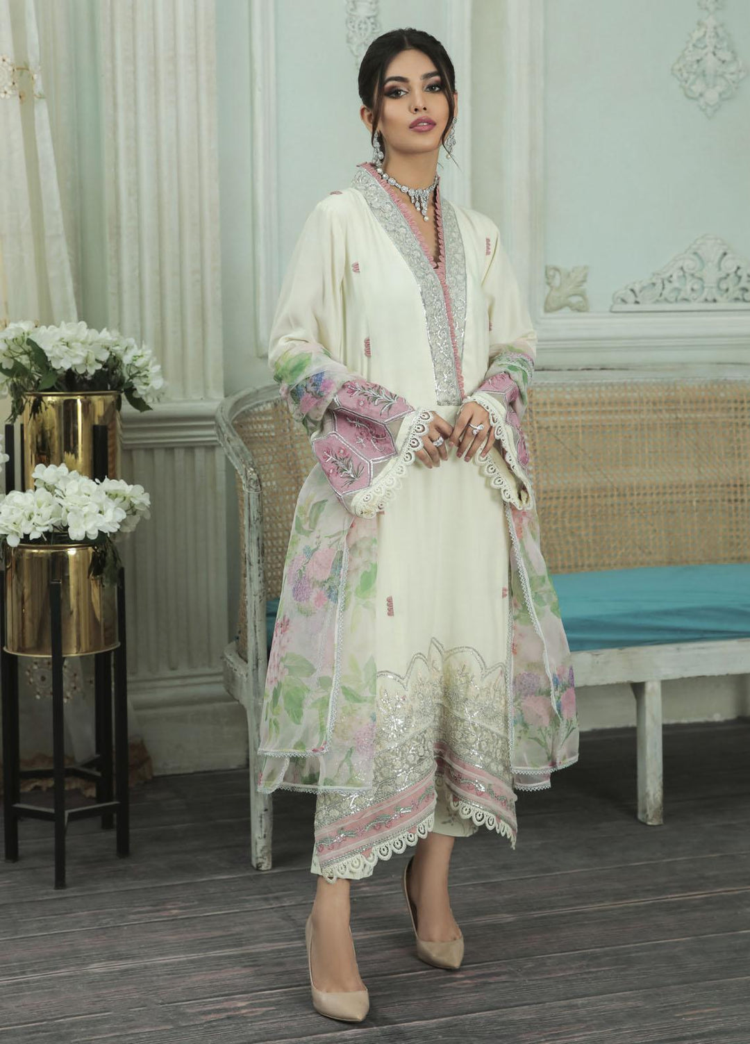 AJR Couture - Abbas Jamil Rajpoot Luxury Pret   3 Piece Suit PEARL LXP-08