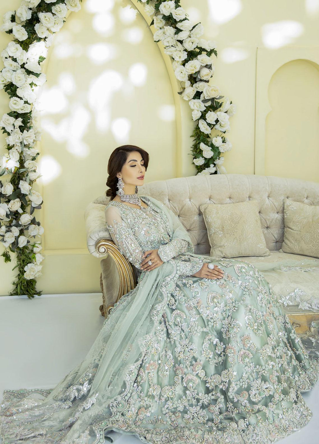 AJR Couture - Abbas Jamil Rajpoot Luxury Pret Bridal Net 2 Piece Dress AJR22BRD IRENE