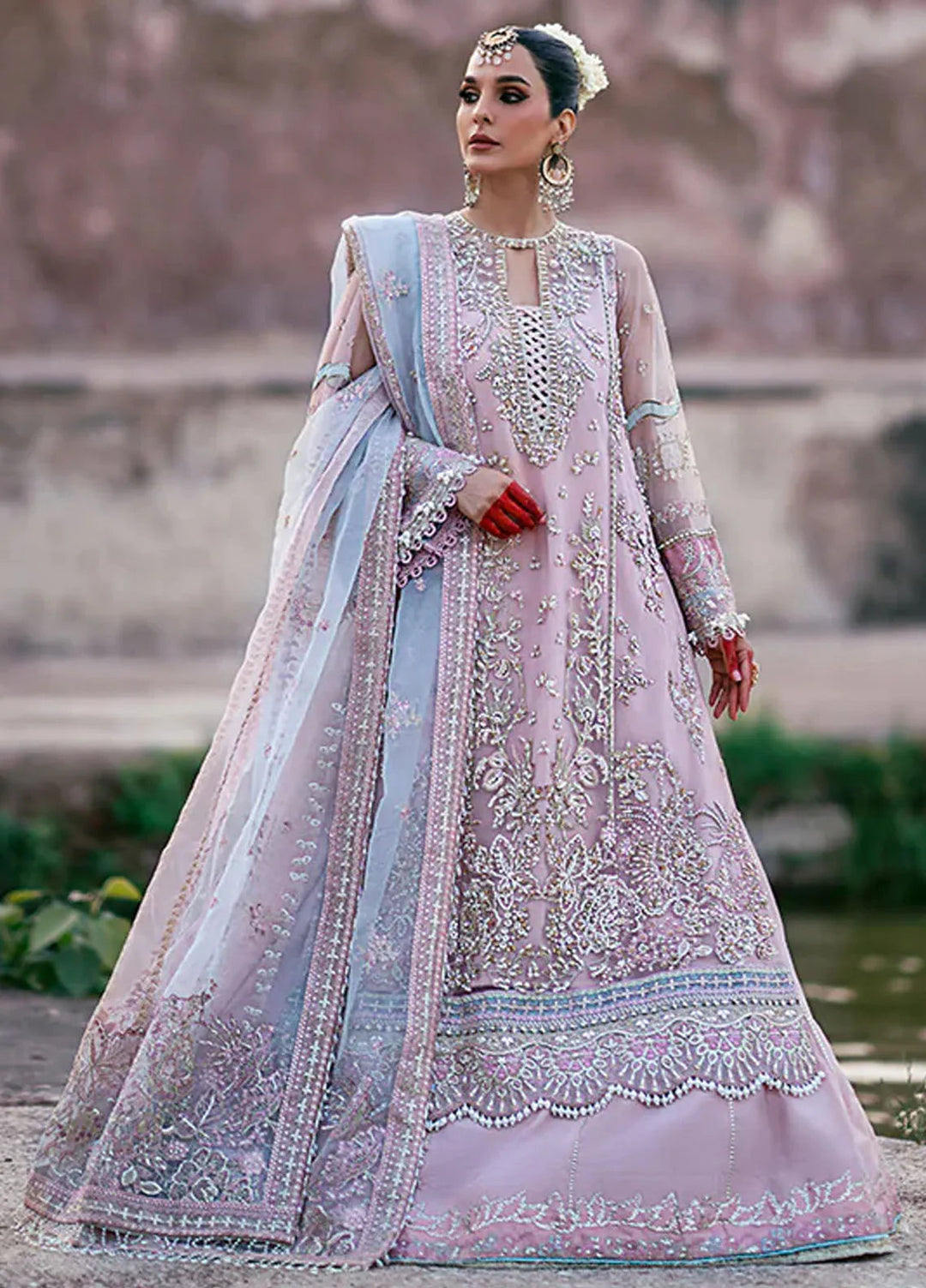 AJR Couture Embroidered Net Suit Unstitched 3 Piece AJR24LF AFF-08 Mirage - Luxury Collection