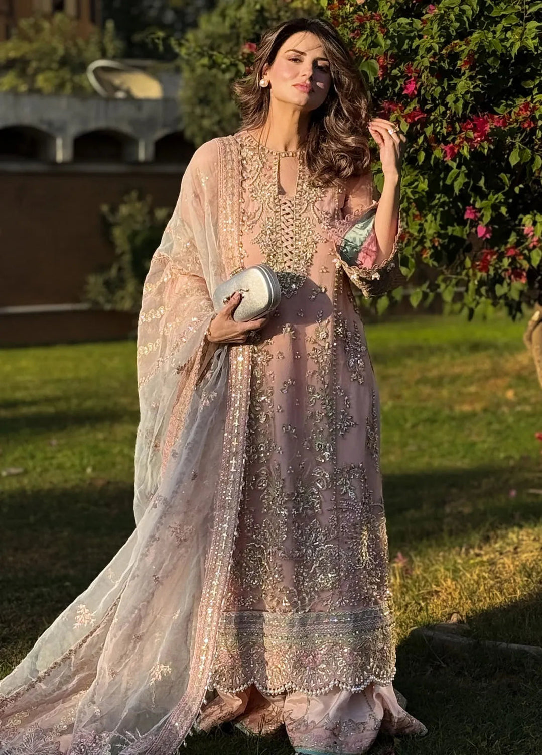 AJR Couture Embroidered Net Suit Unstitched 3 Piece AJR24LF AFF-08 Mirage - Luxury Collection
