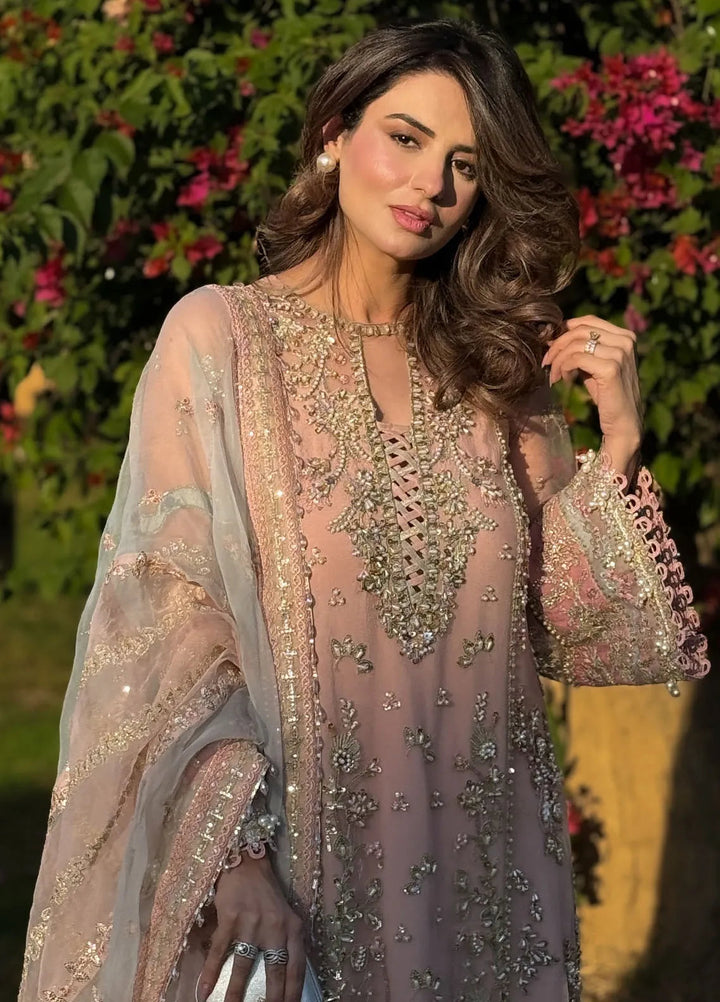 AJR Couture Embroidered Net Suit Unstitched 3 Piece AJR24LF AFF-08 Mirage - Luxury Collection