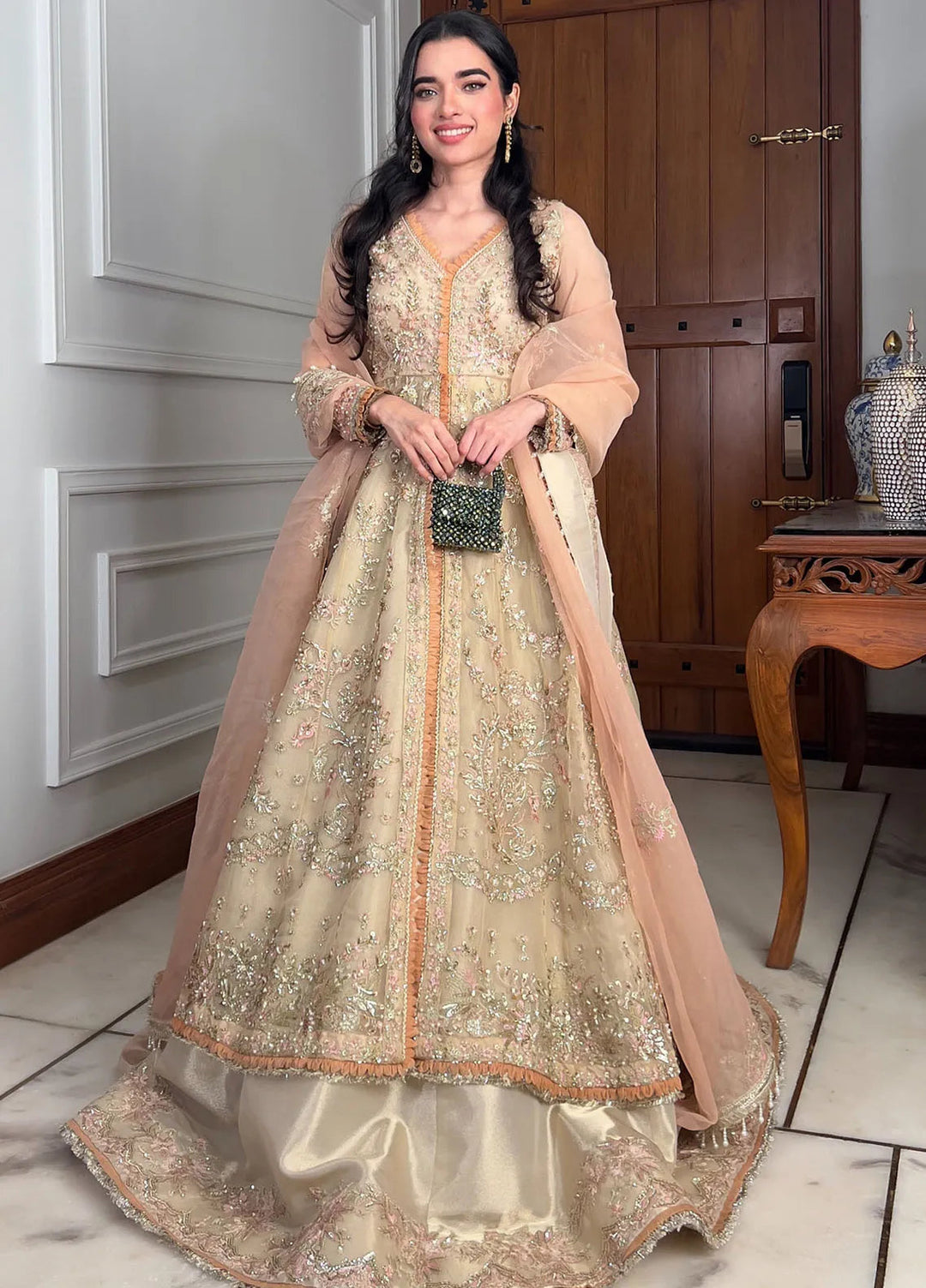 AJR Couture Embroidered Organza Suit Unstitched 3 Piece AJR24LF AFF-05 Dusk - Luxury Collection