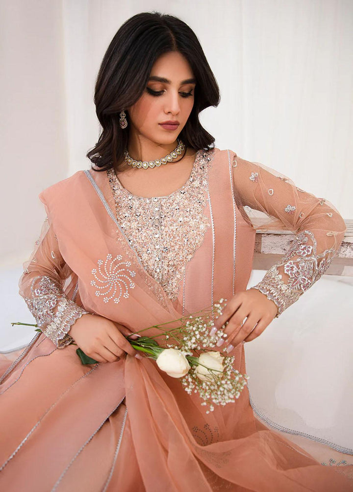 AJR Couture - Abbas Jamil Rajpoot Pret Embroidered Raw silk 3 Piece Suit Freesia
