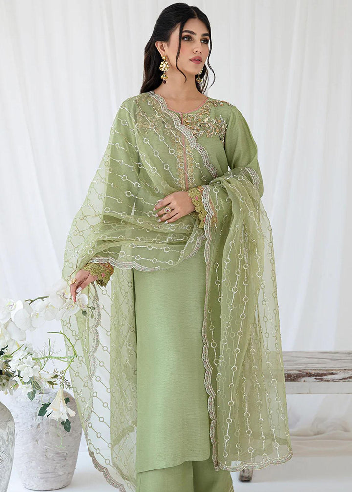 AJR Couture - Abbas Jamil Rajpoot Pret Embroidered Raw silk 3 Piece Suit Iberis