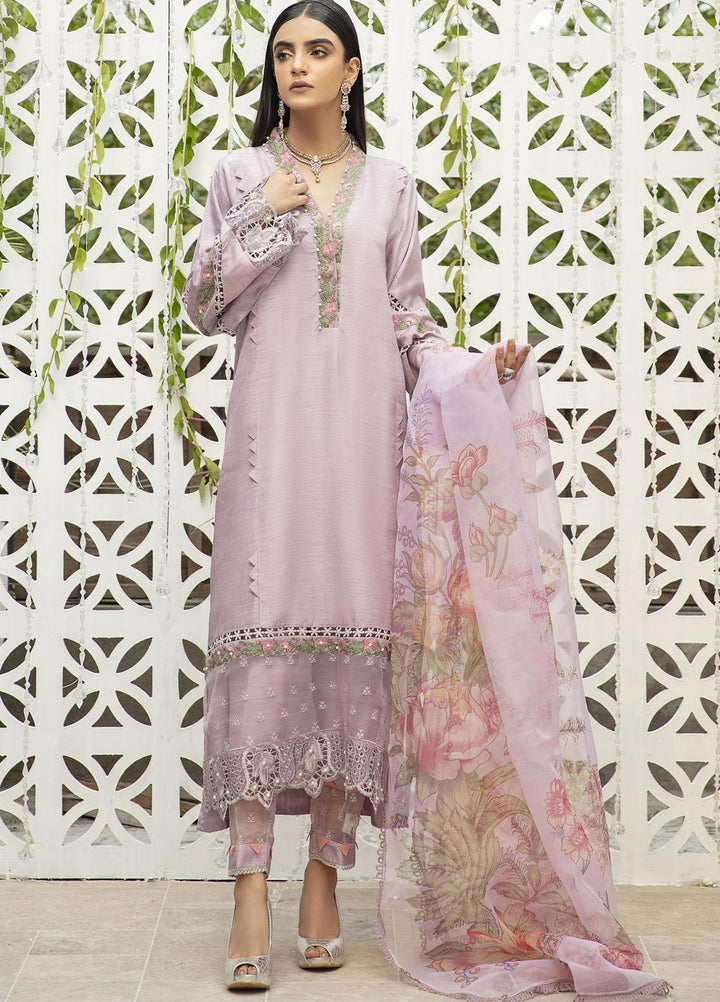 AJR Couture - Abbas Jamil Rajpoot Luxury Pret  Schiffli 3 Piece Dress AJR21P LP-06 Lavender