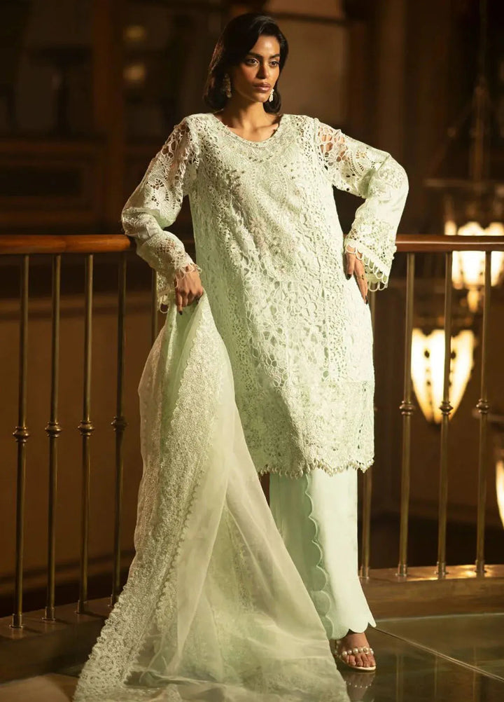 AJR Couture Pret Embroidered 3 Piece Suit Lime