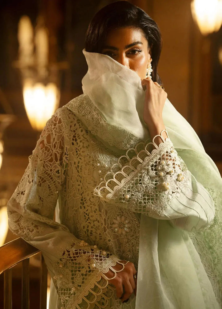 AJR Couture Pret Embroidered 3 Piece Suit Lime