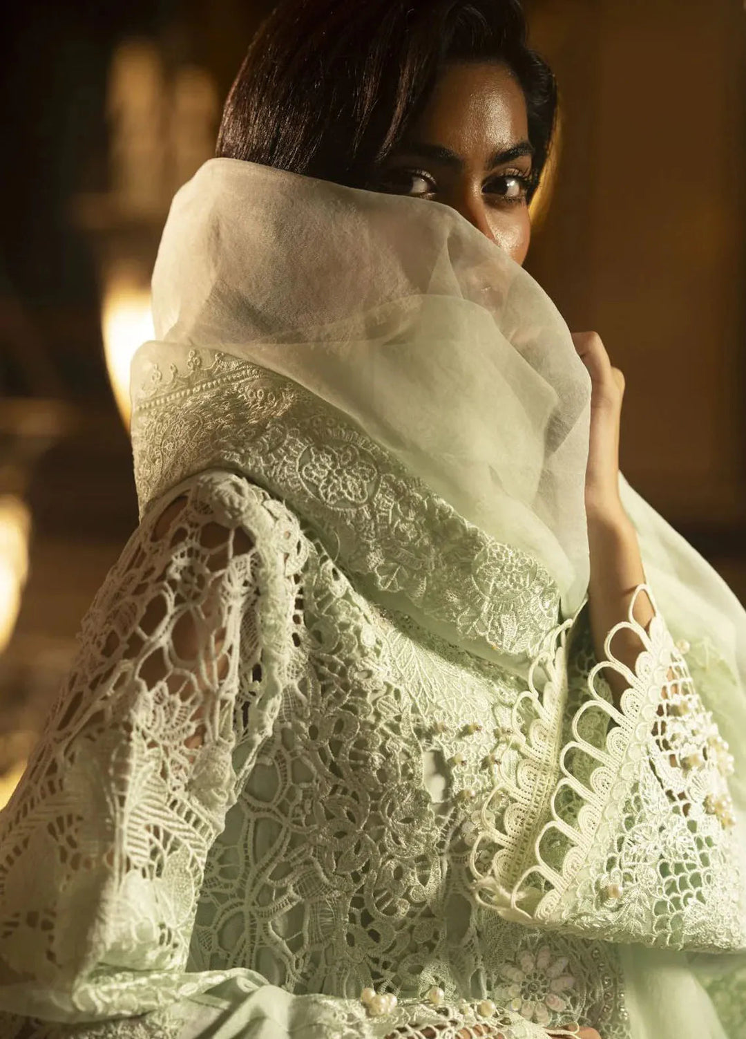 AJR Couture Pret Embroidered 3 Piece Suit Lime