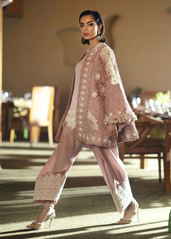 AJR Couture Pret Embroidered 3 Piece Suit Marlot