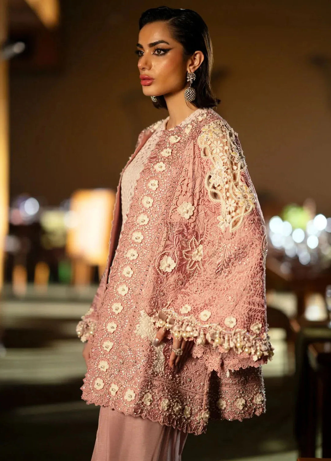 AJR Couture Pret Embroidered 3 Piece Suit Marlot