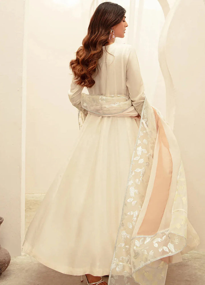 Ajr Couture Pret Embroidered Raw Silk 3 Piece Suit Fawn