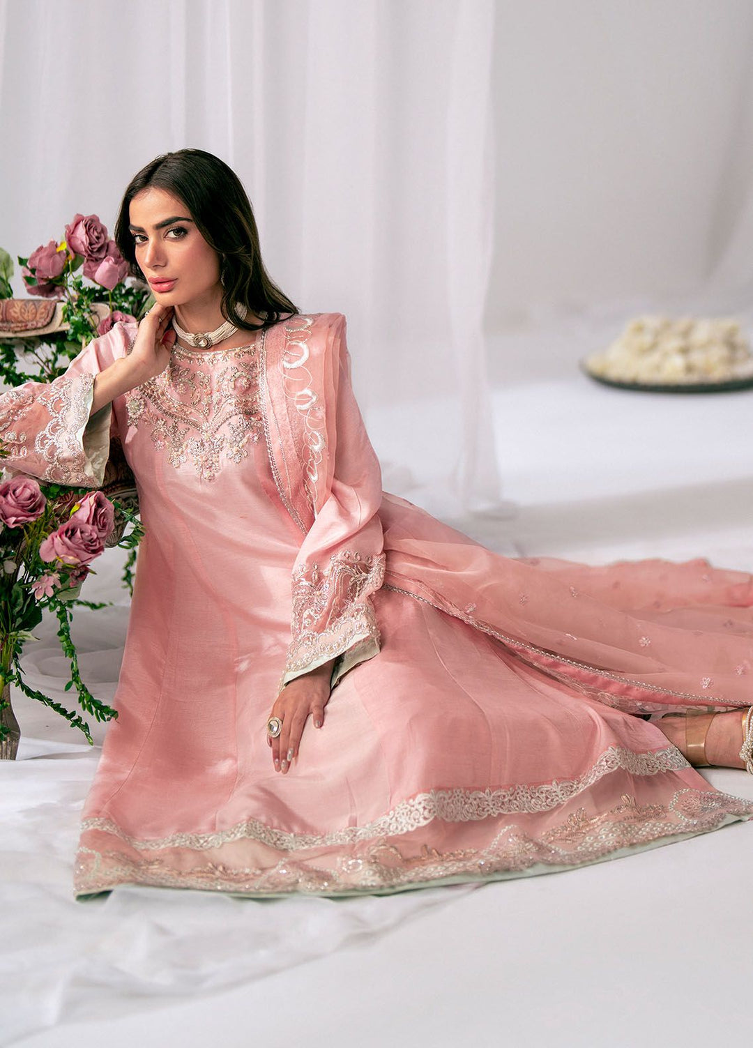 AJR Couture Pret Embroidered Raw Silk 3 Piece Suit DREEMY