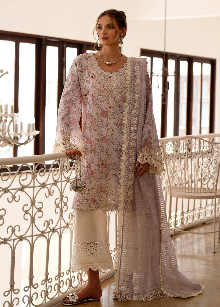 AJR Embroidered Lawn Suits Unstitched 3 Piece AJR25P PK-01 Pearl - Summer Collection