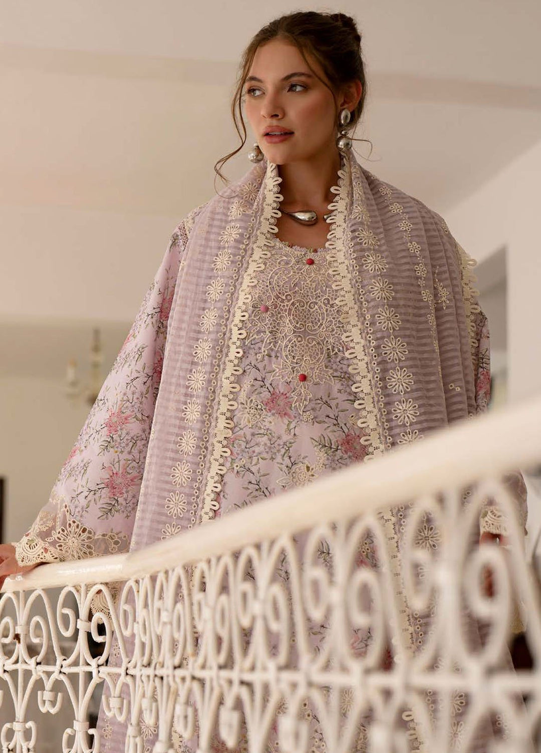 AJR Embroidered Lawn Suits Unstitched 3 Piece AJR25P PK-01 Pearl - Summer Collection