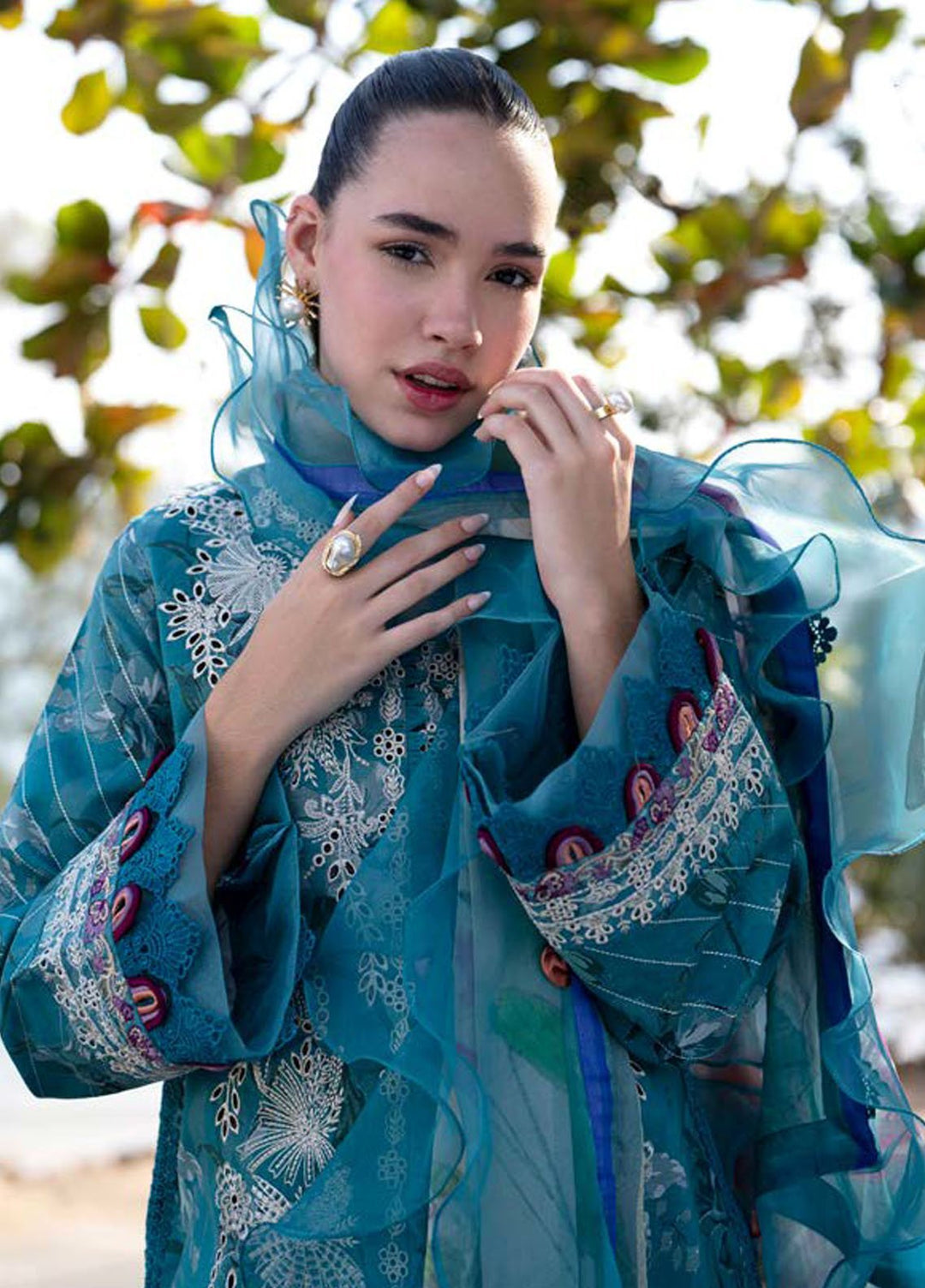 AJR Embroidered Lawn Suits Unstitched 3 Piece AJR25P PK-10 Glory - Summer Collection