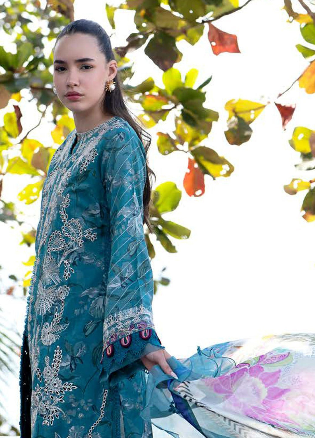 AJR Embroidered Lawn Suits Unstitched 3 Piece AJR25P PK-10 Glory - Summer Collection
