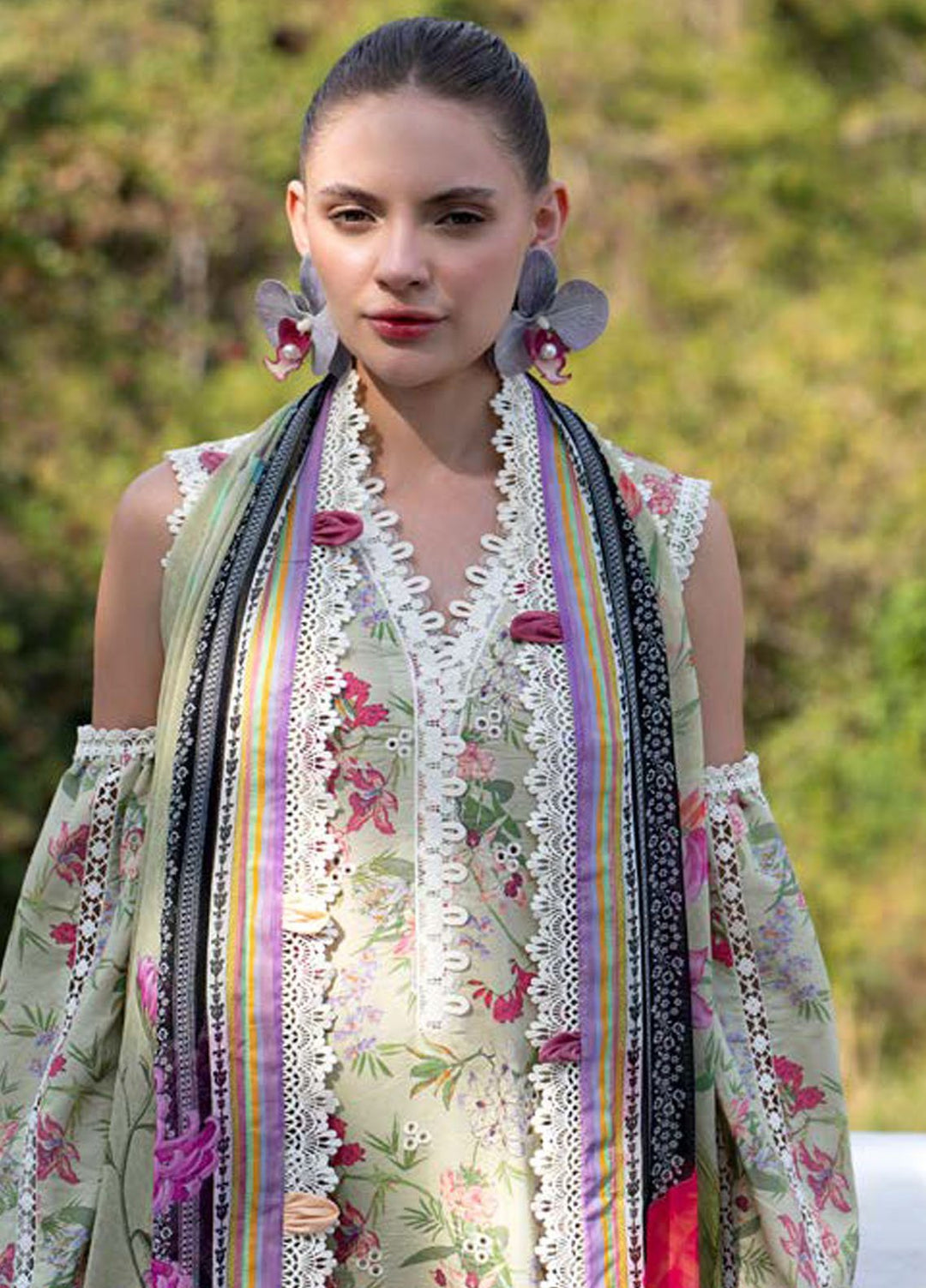 AJR Embroidered Lawn Suits Unstitched 3 Piece AJR25P PK-12 Pink Petal - Summer Collection