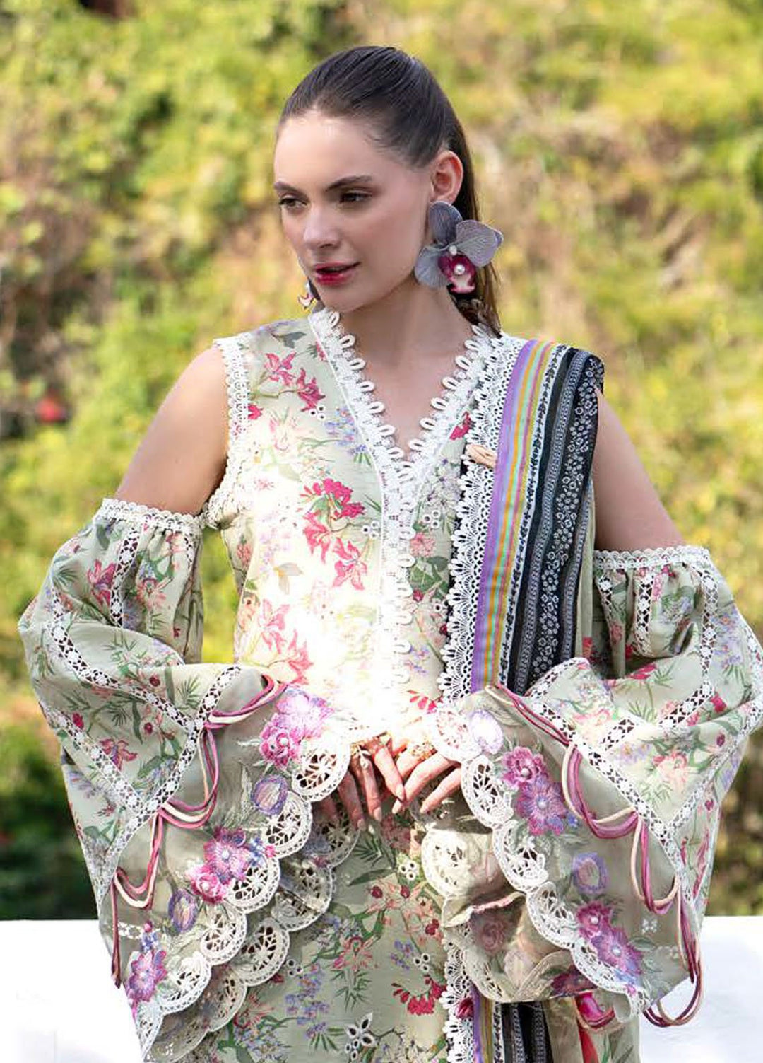 AJR Embroidered Lawn Suits Unstitched 3 Piece AJR25P PK-12 Pink Petal - Summer Collection