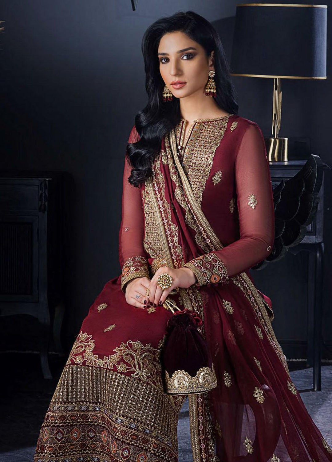 The Ramsha Edit by Asim Jofa Embroidered  Suits Unstitched 3 Piece AJ22RE AJRE-02 - Festive Collection