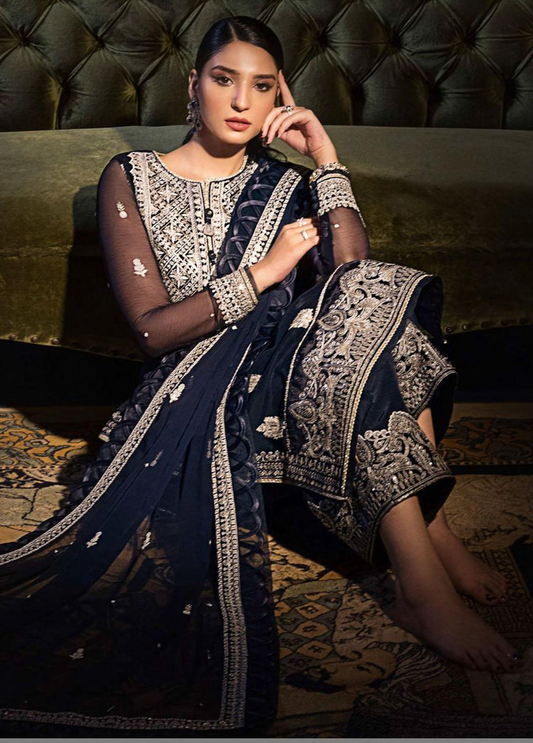 The Ramsha Edit by Asim Jofa Embroidered  Suits Unstitched 3 Piece AJ22RE AJRE-06 - Festive Collection