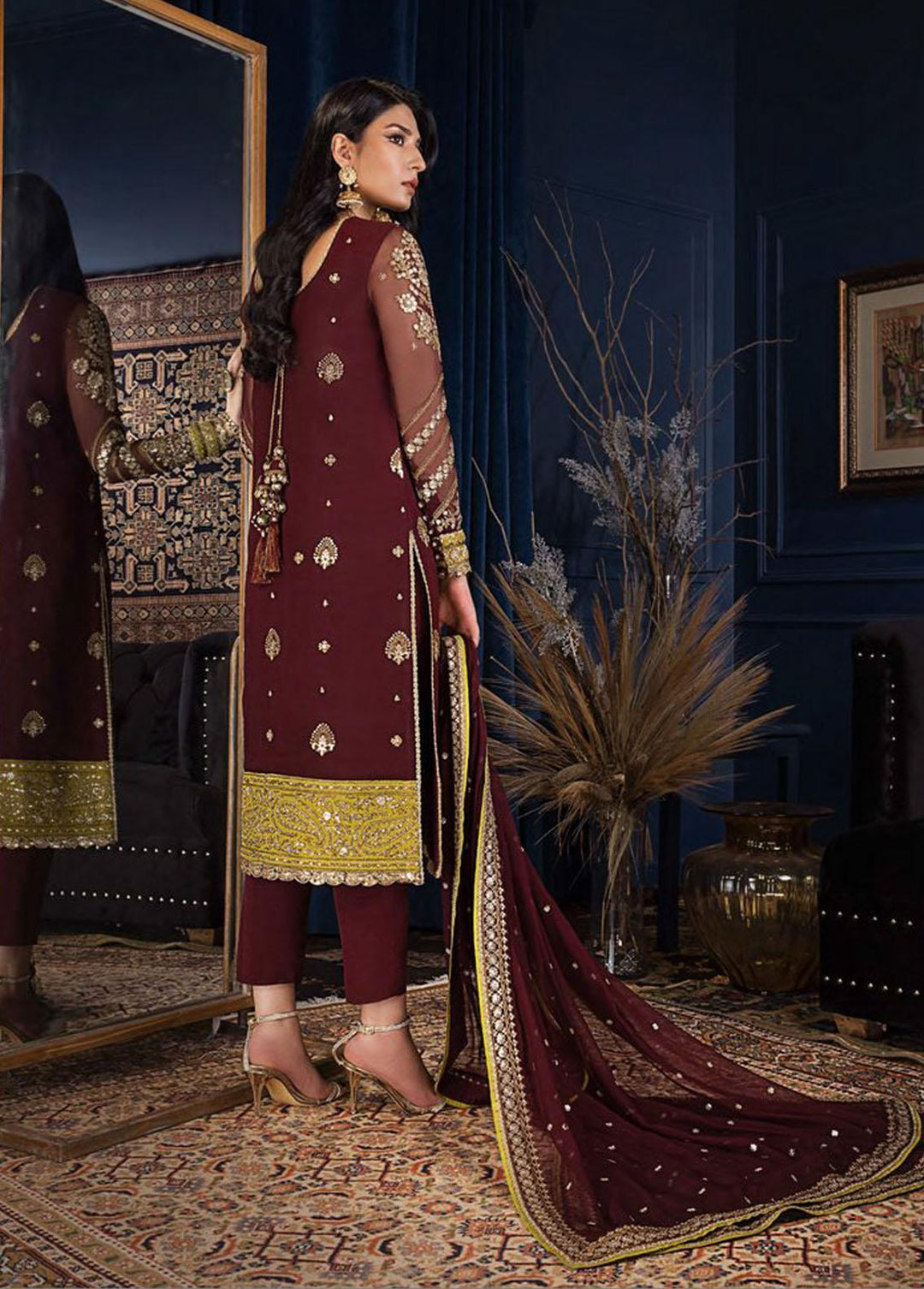 The Ramsha Edit by Asim Jofa Embroidered  Suits Unstitched 3 Piece AJ22RE AJRE-08 - Festive Collection