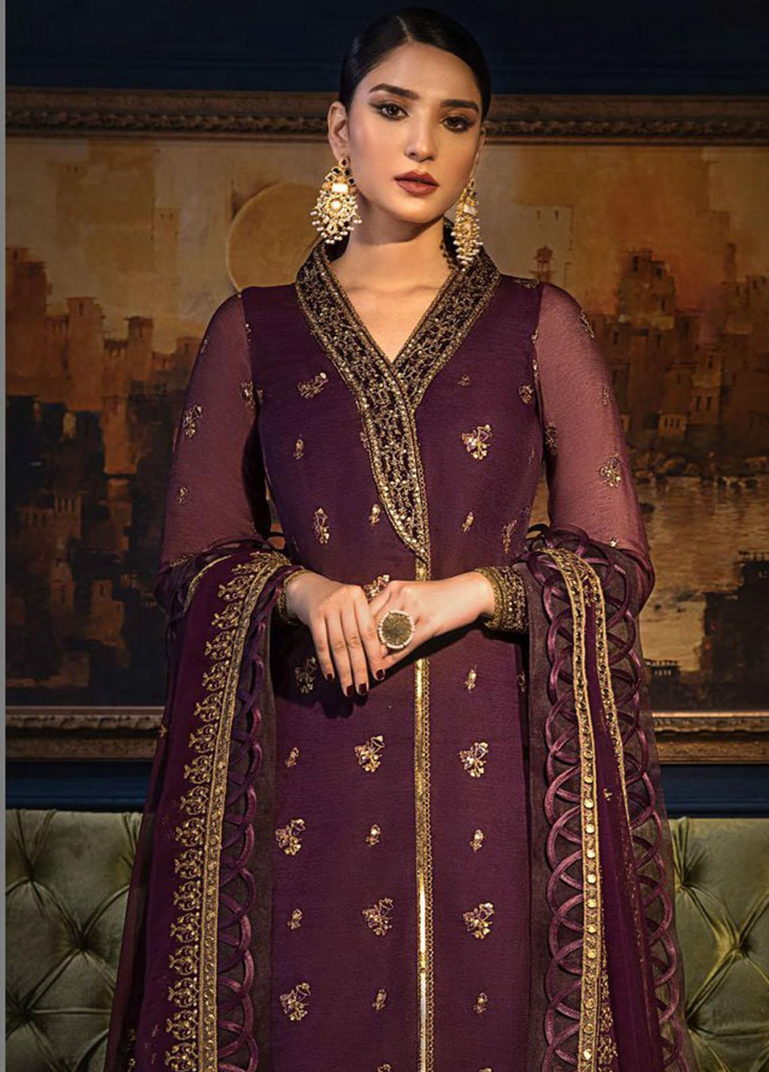 The Ramsha Edit by Asim Jofa Embroidered  Suits Unstitched 3 Piece AJ22RE AJRE-10 - Festive Collection