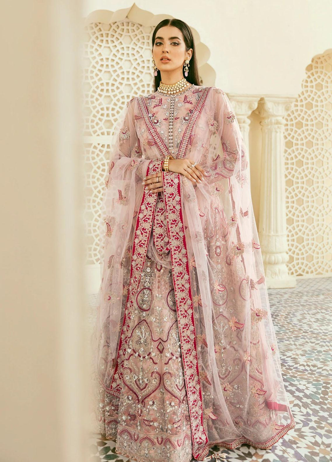 Akbar Aslam Embroidered Net Suits Unstitched 2 Piece AA22F ALBATROSS - Luxury Formals Collection