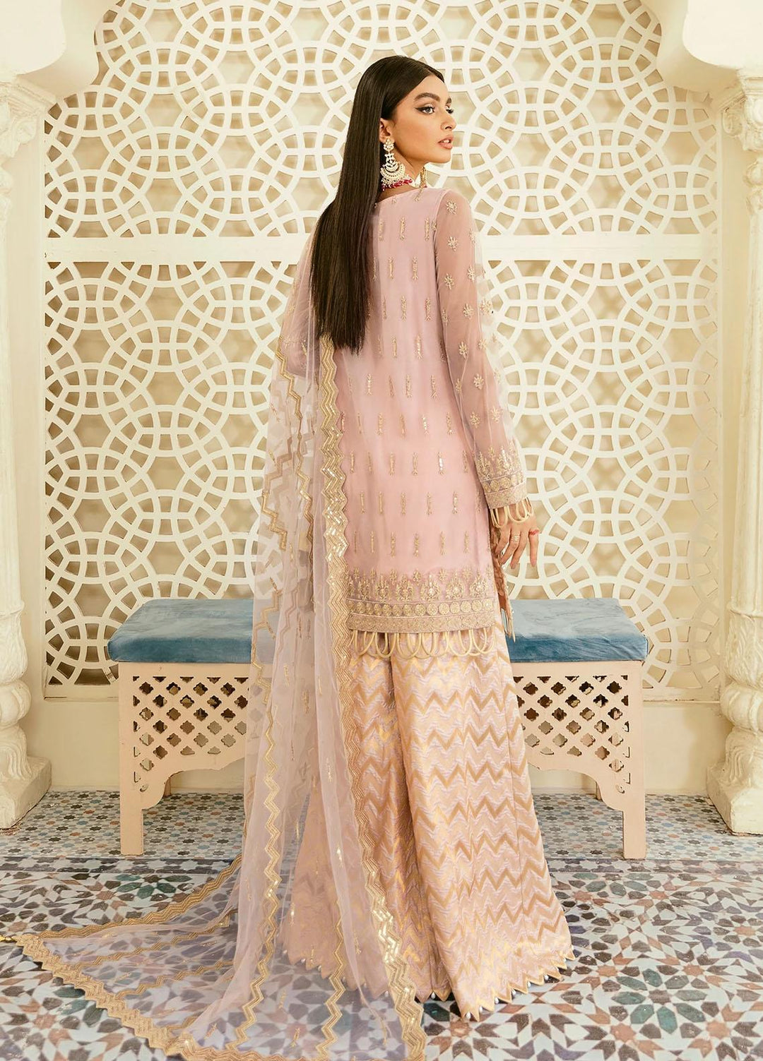 Akbar Aslam Embroidered Net Suits Unstitched 3 Piece AA22F ORIOLE - Luxury Formals Collection