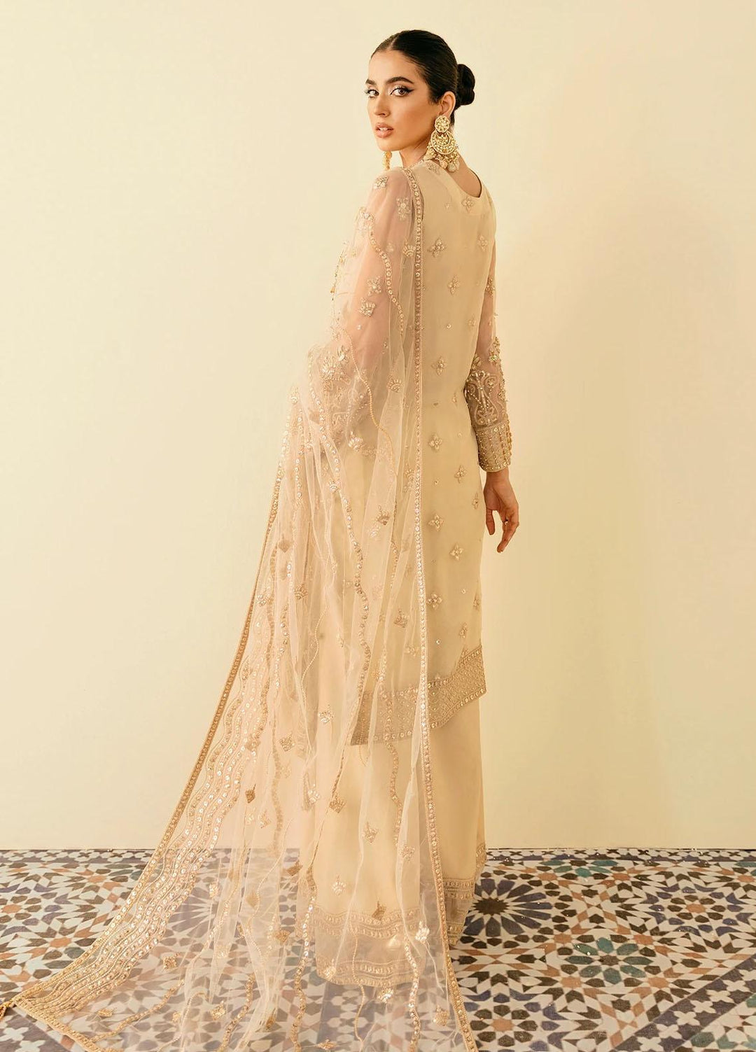 Akbar Aslam Embroidered Organza Suits Unstitched 3 Piece AA22F AMAZONA - Luxury Formals Collection