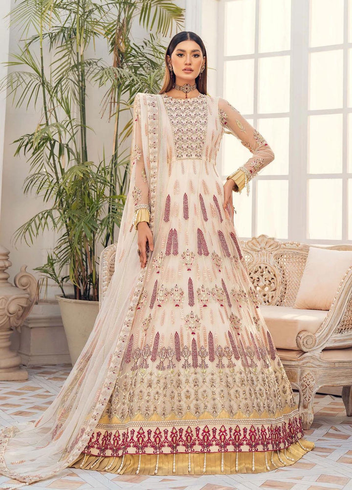 Akbar Aslam Embroidered Net Suits Unstitched 2 Piece AA22F MORGANITE - Luxury Formals Collection