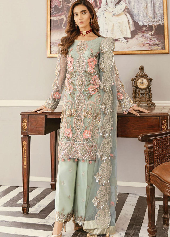 Akbar Aslam Embroidered Net Suits Unstitched 3 Piece AA21F AAWC-1336 ANGELICA - Festive Collection