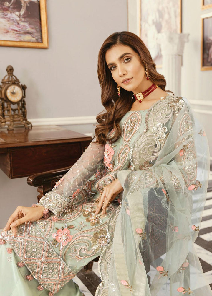 Akbar Aslam Embroidered Net Suits Unstitched 3 Piece AA21F AAWC-1336 ANGELICA - Festive Collection