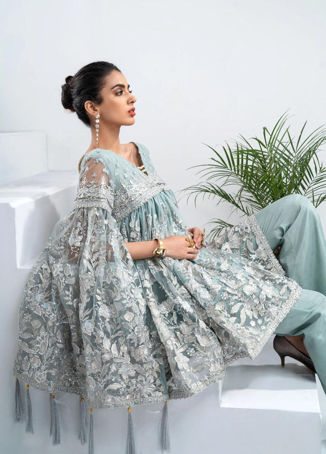 Akbar Aslam Embroidered Net Suits Unstitched 3 Piece AA21F AW08 CELOSIA - Festive Collection